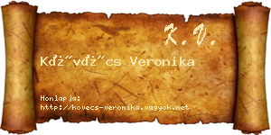 Kövécs Veronika névjegykártya